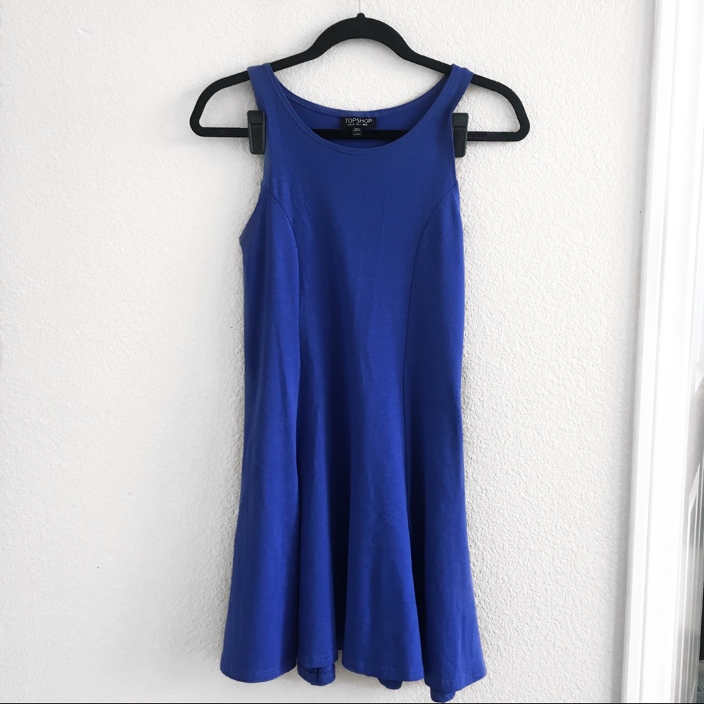 Topshop Blue Cotton Dress